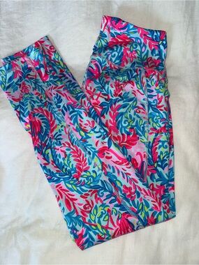 Lilly Pulitzer Bright Floral-Print Leggings in Blue, Pink & Green